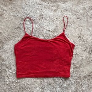 Garage Red Spaghetti Strap Crop Top